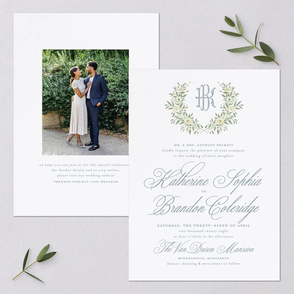 Luxury Floral Monogram Wedding Invitations Wedding Invitation Style That Matches Your Venue