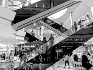 Retail store with escalators - shopping