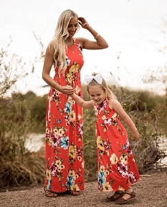 Matching outfit for summer or party mom and daughter