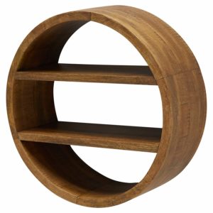 Tropical Touch - Aromzen Round Mango Wood Wall Shelf