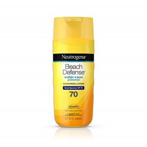 Skin Care routine in 40s Neutrogena Beach Defense Water Resistant Sunscreen Body Lotion