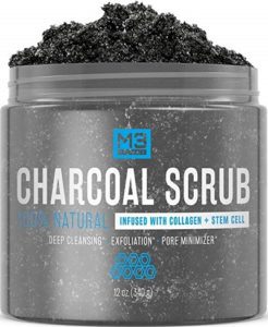 Skin Care routine in 40s M3 Naturals Activated Charcoal Scrub Infused with Collagen & Stem Cell
