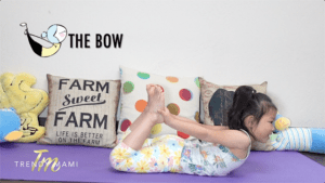 Kids yoga bow pose