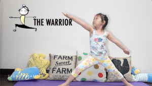 Kids yoga warrior pose