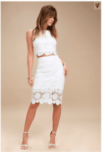 Look At Me Wow White Lace Two-Piece Dress