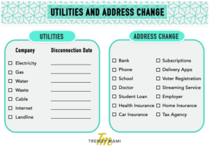 Best moving checklist for utilities and change of address