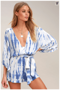 Seaside Gale Blue Tie-Dye Romper