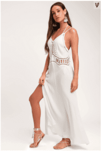 Seaside Stay White Cutout Maxi Swim Cover-Up