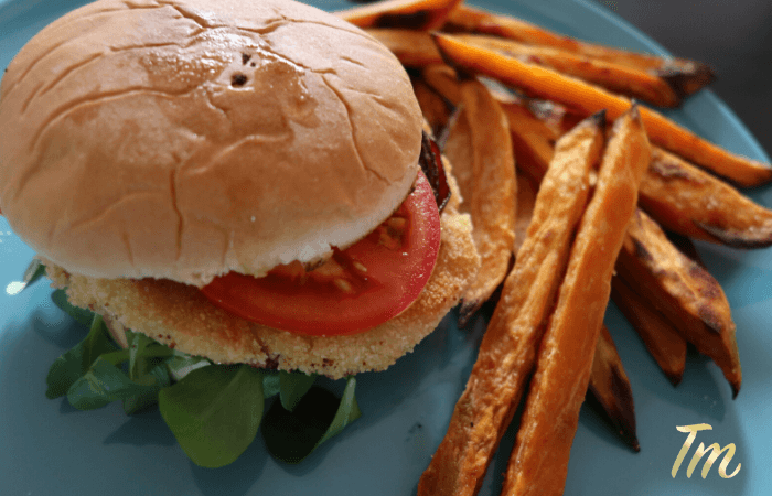 Super Bowl - Chicken Burger Recipe with Sweet Potato Fries 2