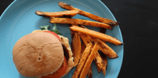 Super Bowl - Chicken Burger Recipe with Sweet Potato Fries