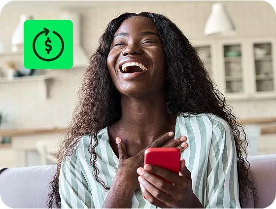 woman on her phone checking ways to file taxes