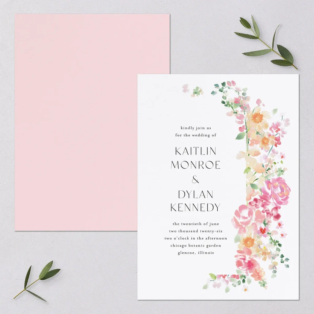 Pastel Flower Arch Wedding Invitations wedding stationary ideas