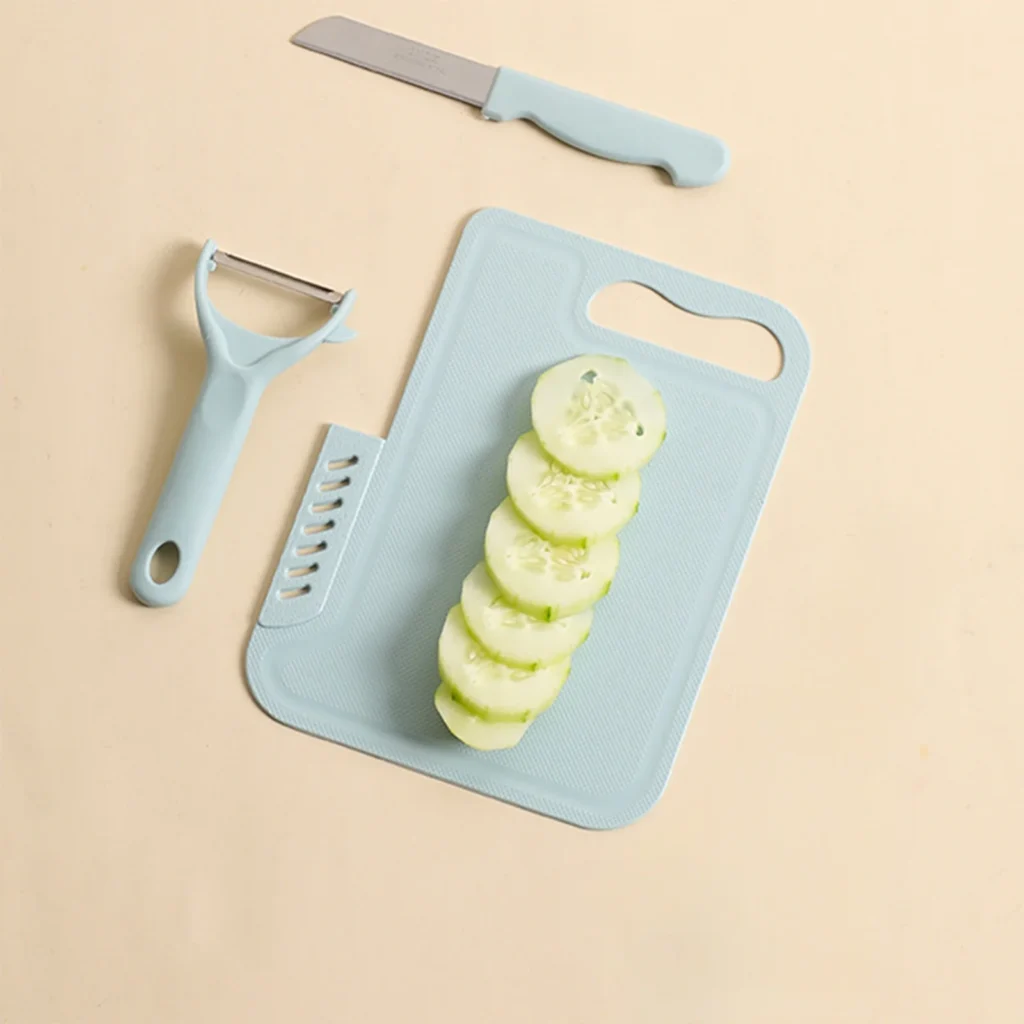 Portable Cutting Board Set with Integrated Knife and Peeler picnic essentials 