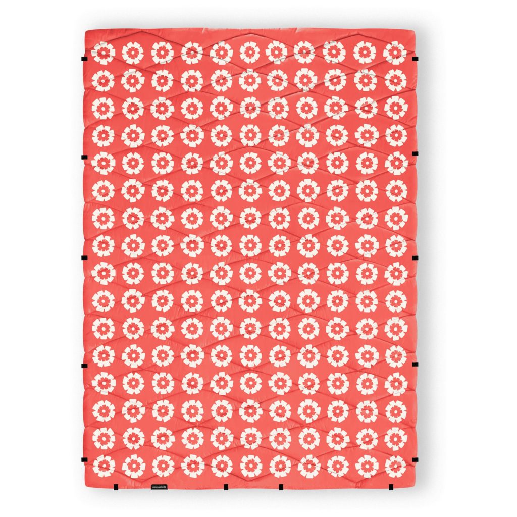 Red blanket with floral pattern picnic essentials