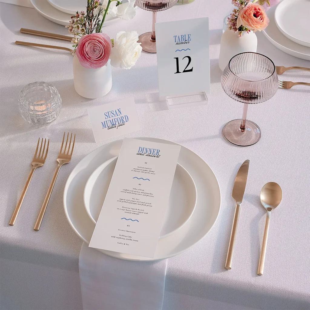 Wavy Frame Photo Menus wedding stationary ideas