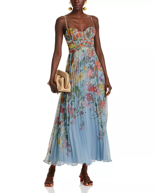 Pleated Floral Guest of Dress