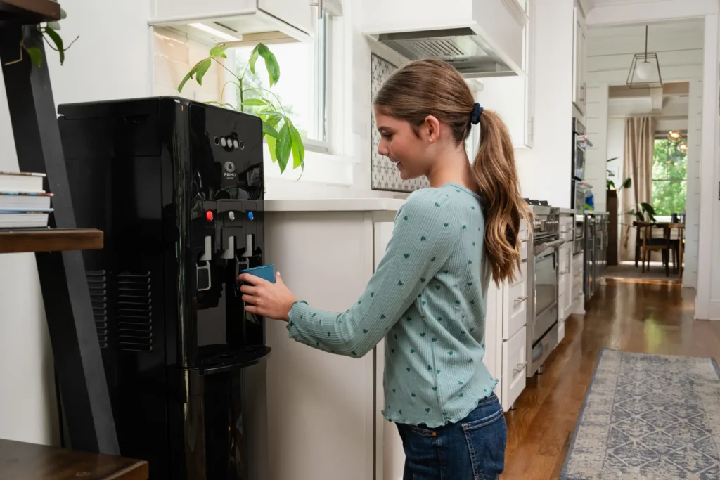 girl getting water delivery deal