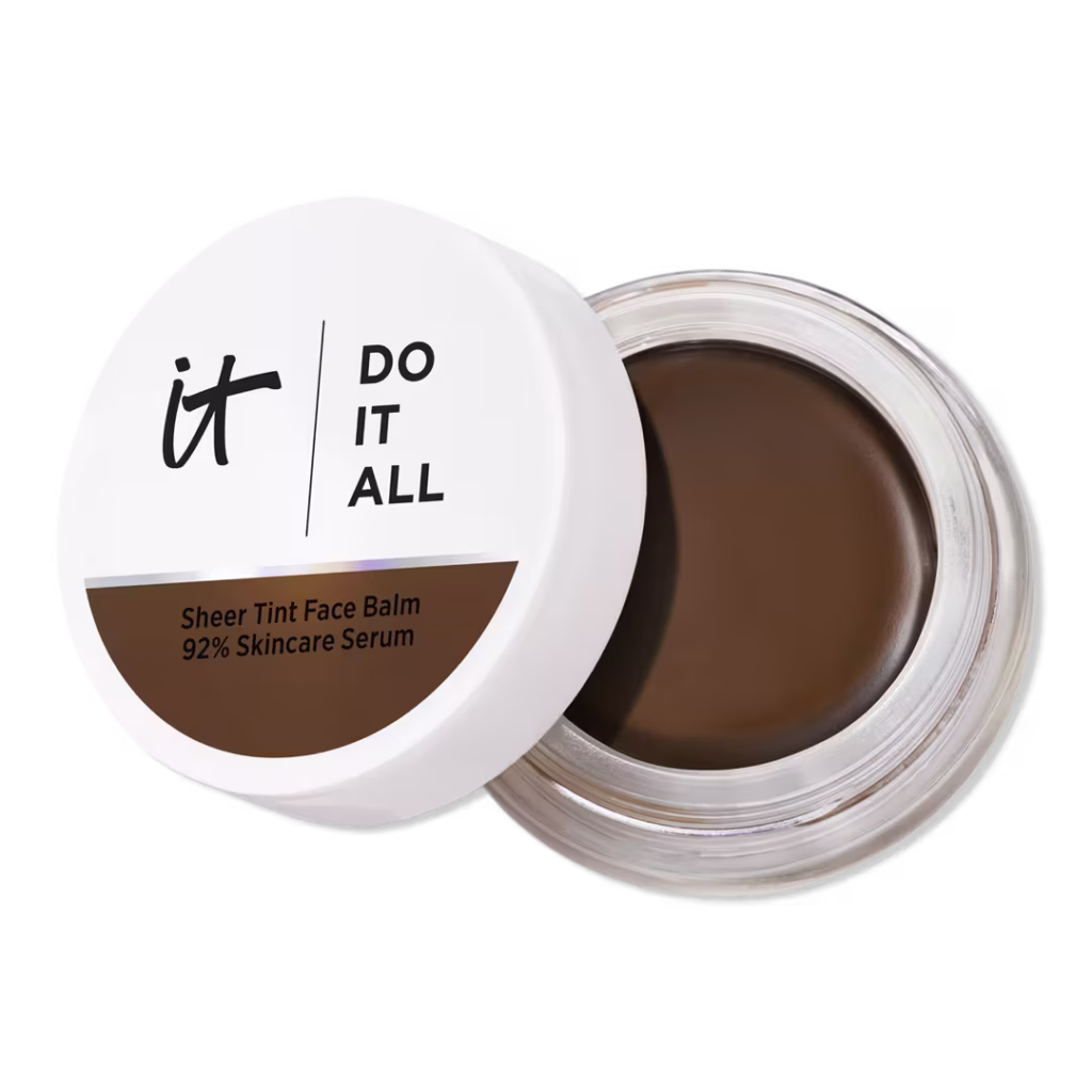 Brown tinted skincare face balm makeup for humidity