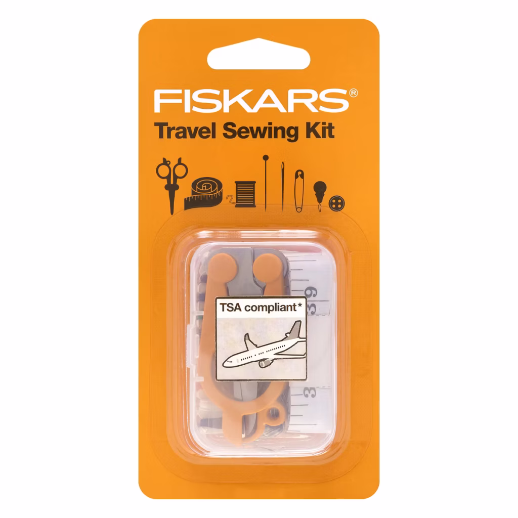 Fiskars 27pc Travel Sewing Kit with Case and TSA Compliant Scissors wedding day emergency kit essentials