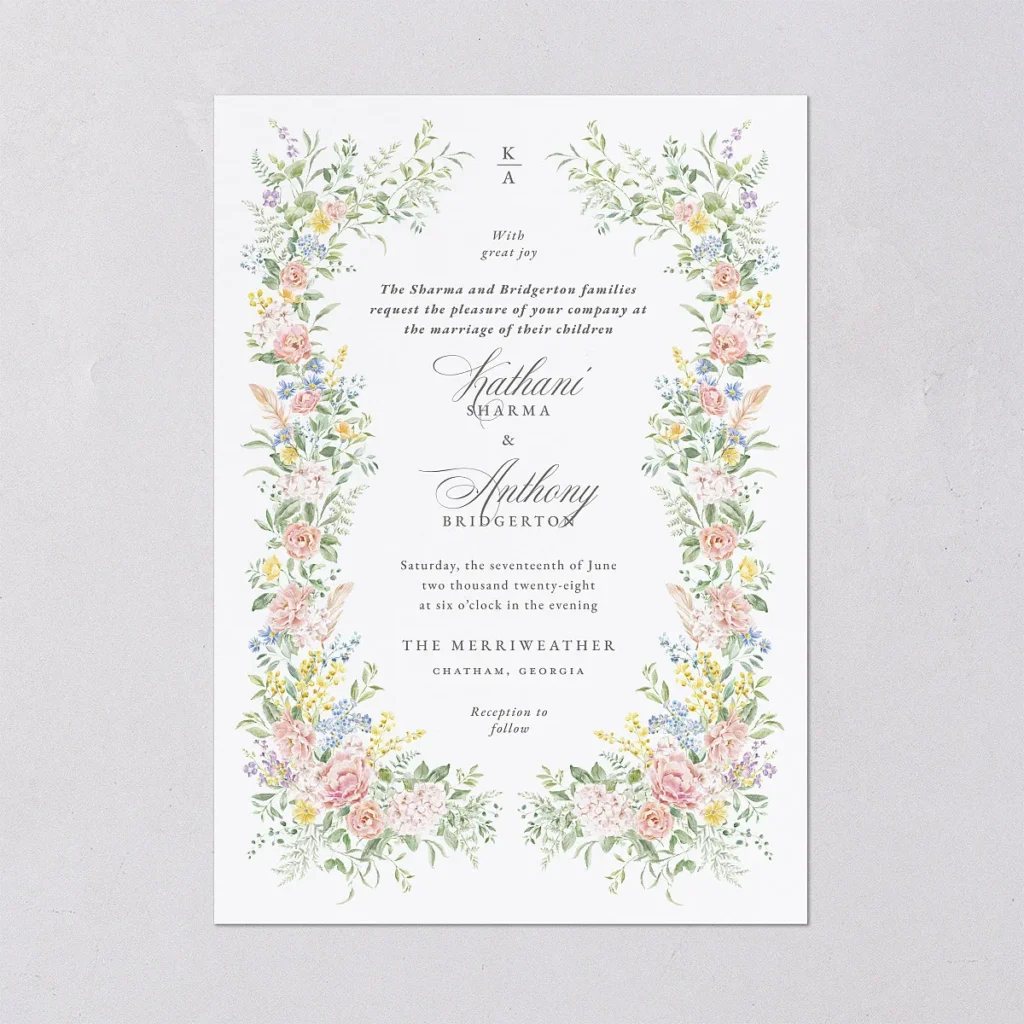 Glamorous Regency Garden Wedding Invitations by Bridgerton wedding invitation checklist