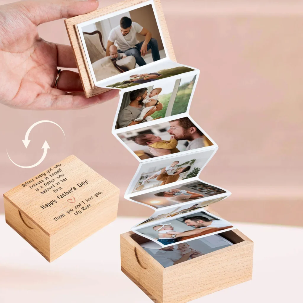 sentimental father's day gifts Personalized Happy Father's Day Message Pull Out Photo Album
