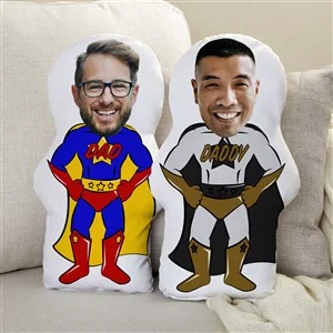 Superhero Dad Personalized Photo Character Throw Pillow sentimental father's day gifts