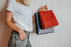 woman shopping bags back to school shopping list