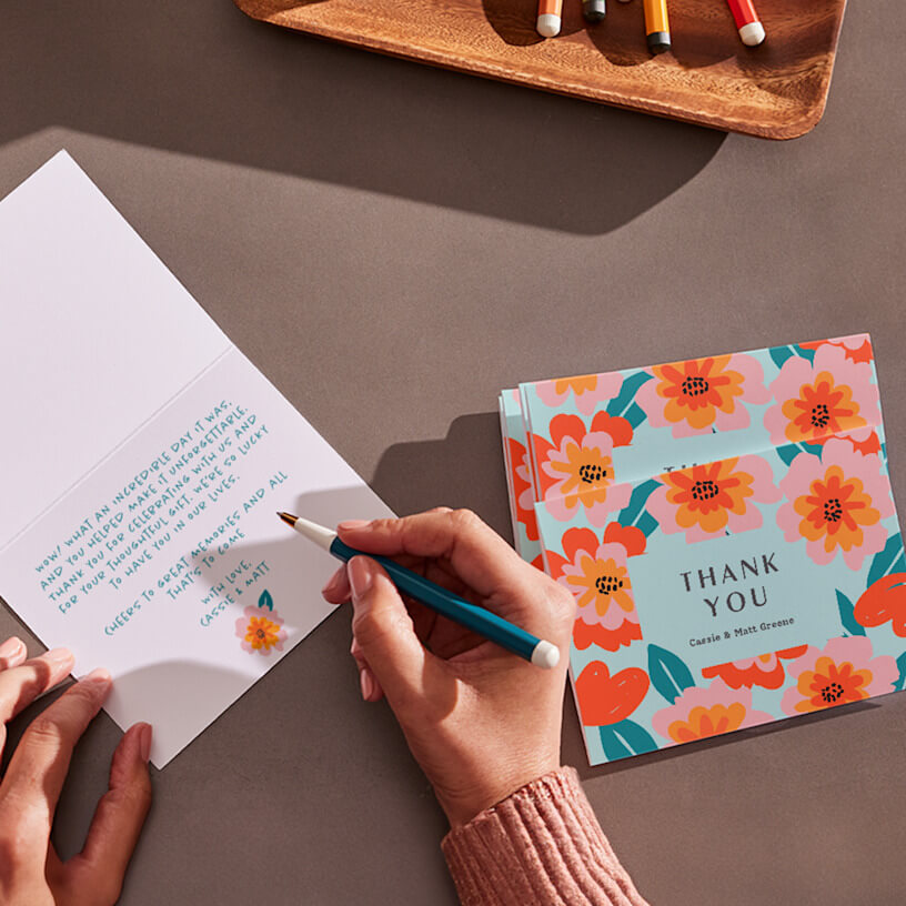 custom thank you cards personalized note cards