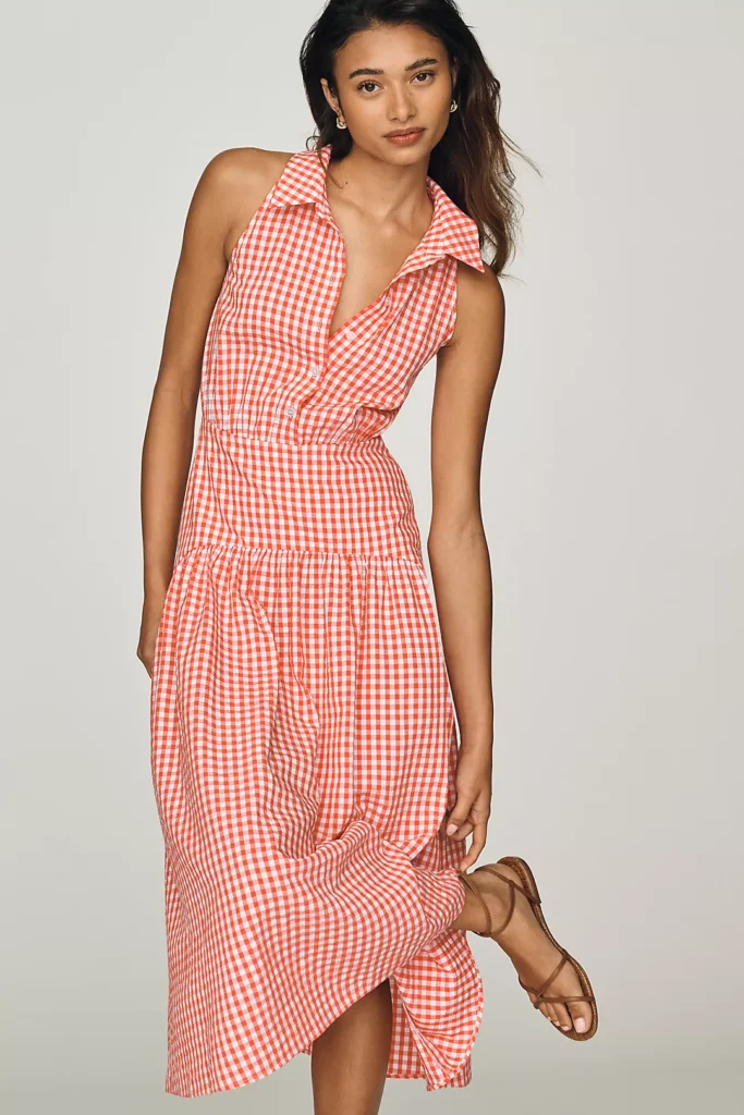 Tobie Drop-Waist Midi Shirt Dress by Exquise Trendy 4th of July Outfits