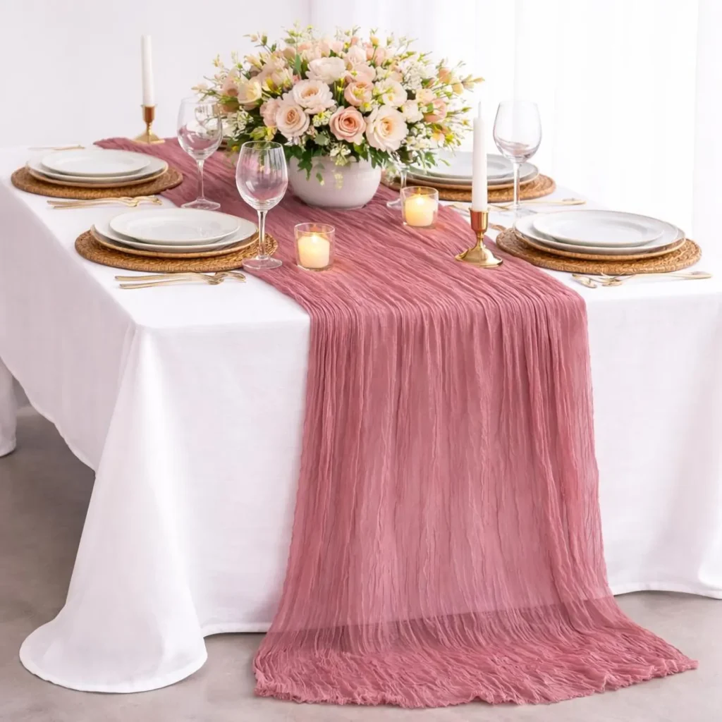 10ft Cheesecloth Table Runner wedding table decoration ideas