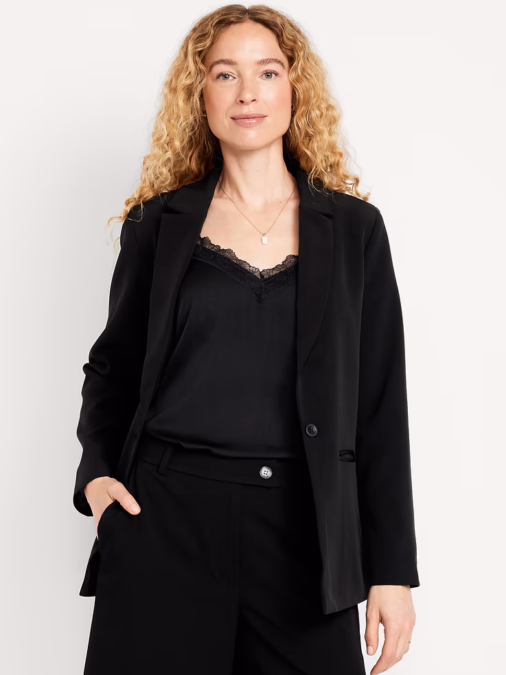 Classic Double-Weave Blazer first day of school outfit ideas for moms