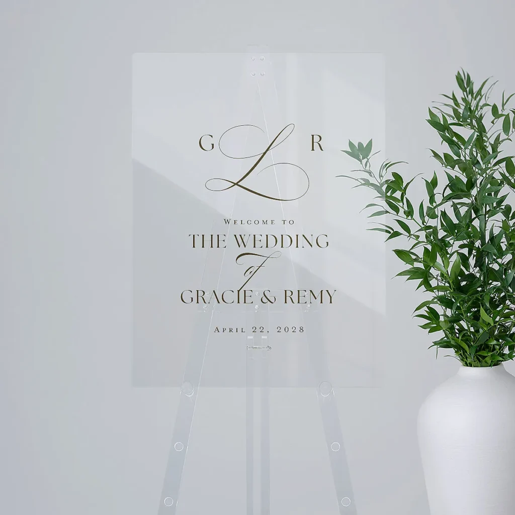 Classic Picture Photo Acrylic Welcome Sign Medium minimalist wedding decor ideas