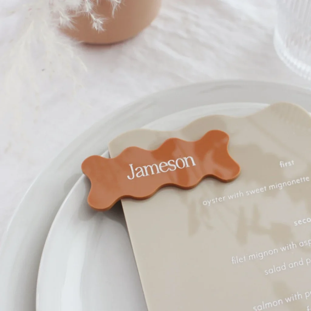 Customizable Wavy Place Card wedding table decoration ideas