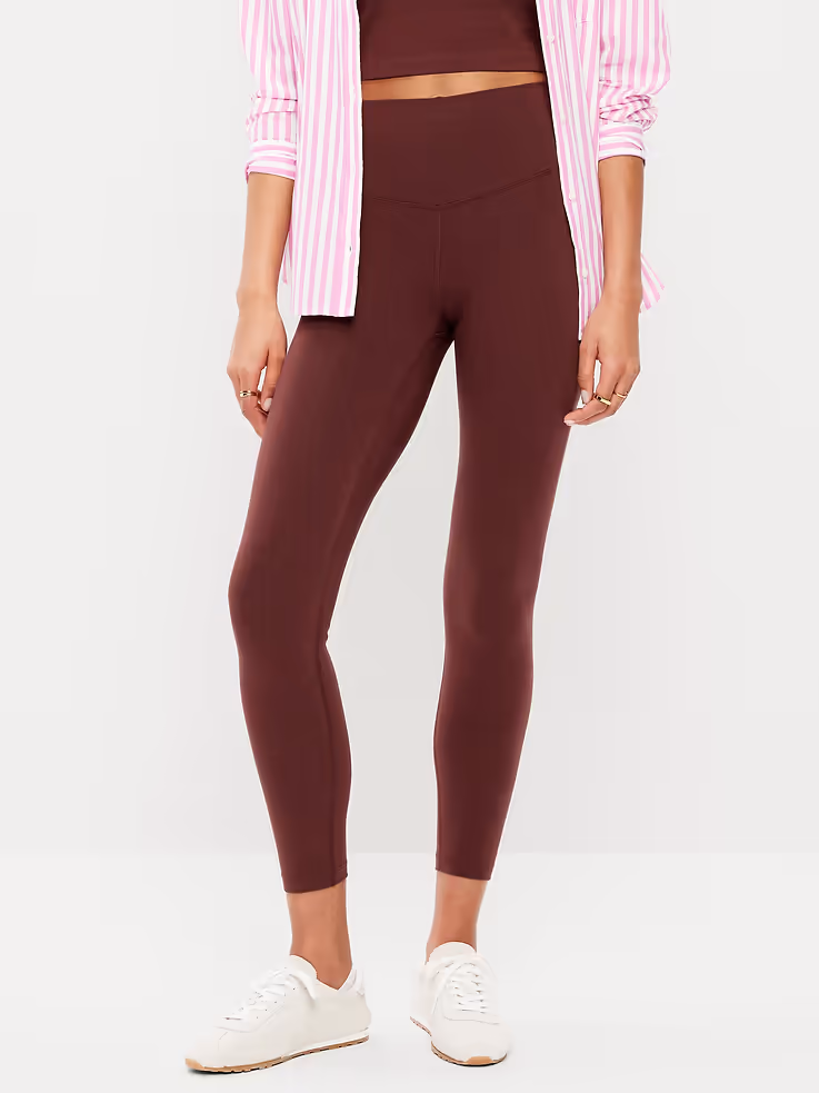 High-Waisted PowerChill 7/8 Cotton Leggings first day of school outfit ideas for moms