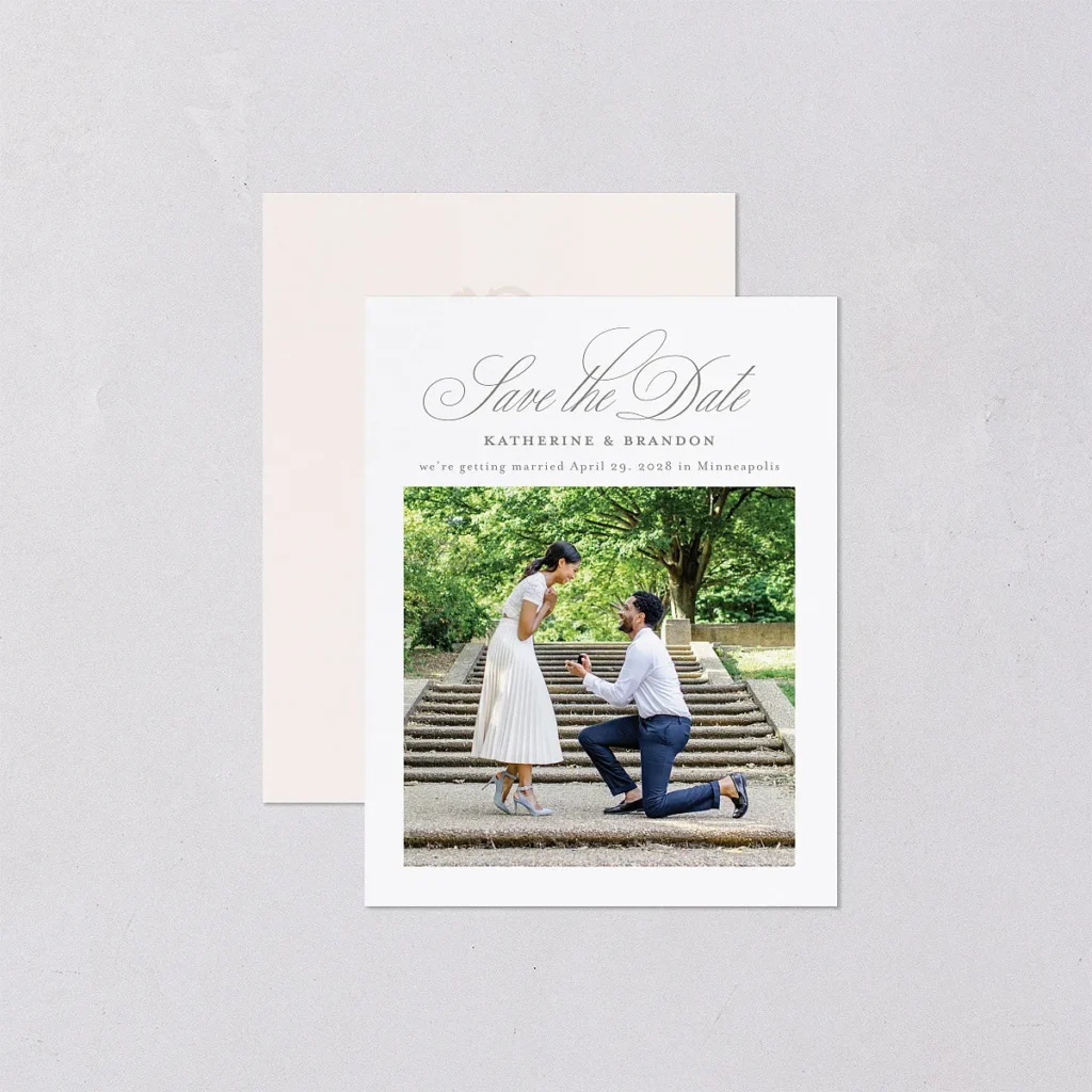 Luxury Floral Monogram Save the Date Petite Cards Budget Friendly Wedding Paper Products
