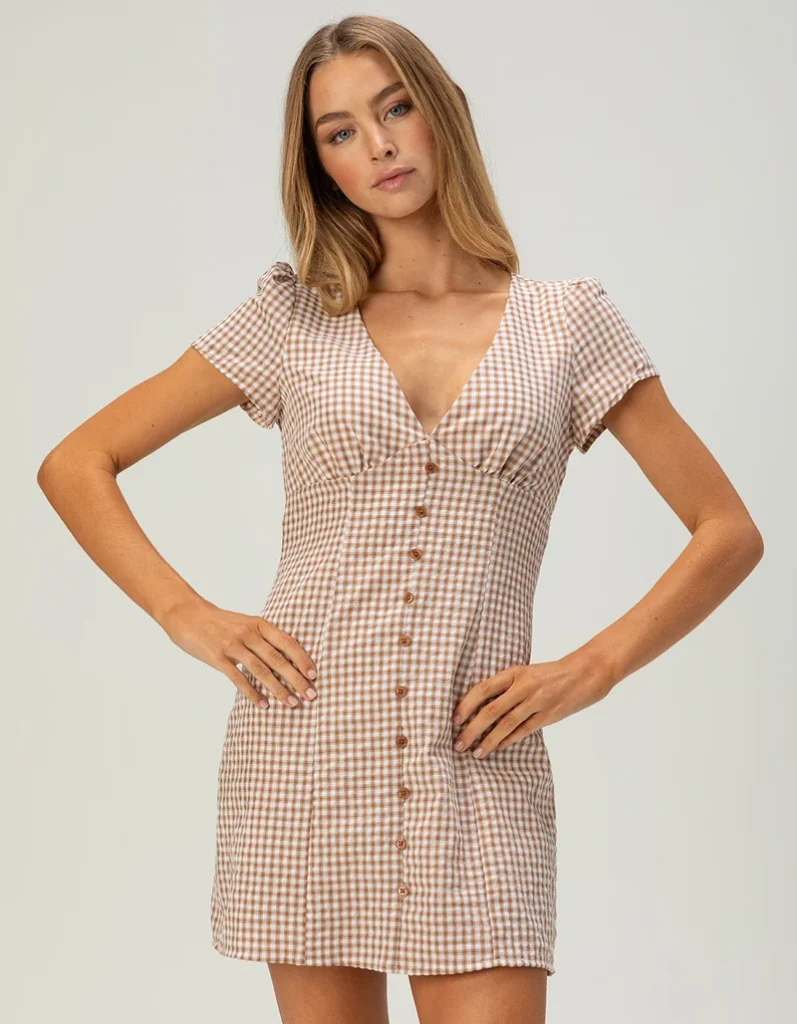 RSQ Womens Button Front Mini Dress back to school outfits for teen girls