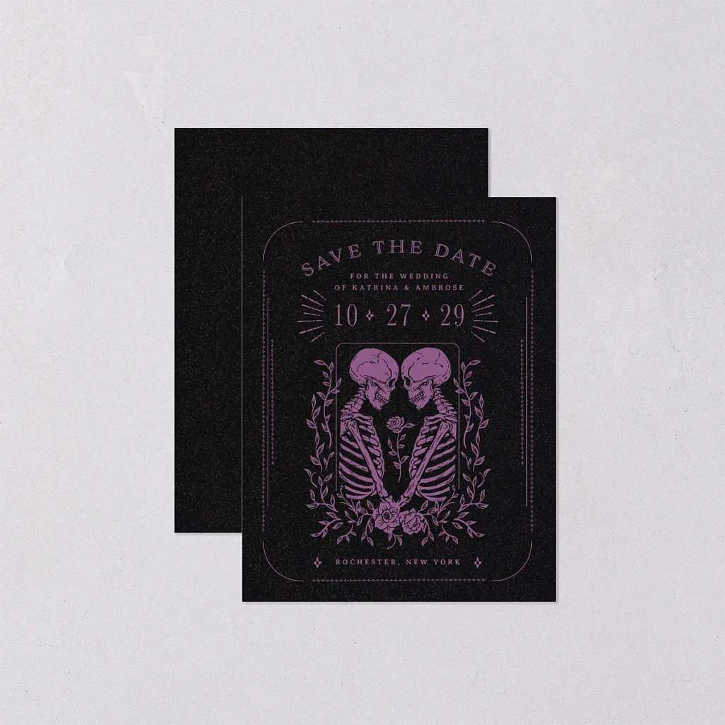 Skeleton Spirits Save the Date Petite Cards Budget Friendly Wedding Paper Products