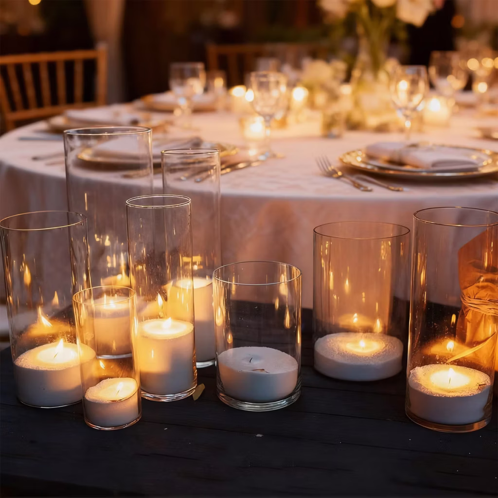 Unique Bargains Glass Bouquet Floating Candle Decorative Cylinder Vase minimalist wedding decor ideas