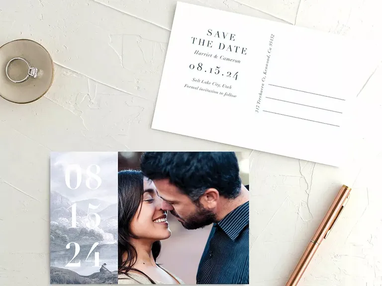 Vintage Landscape Save-the-Date Postcards