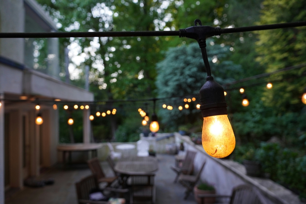 patio string lights outdoor living space ideas summer