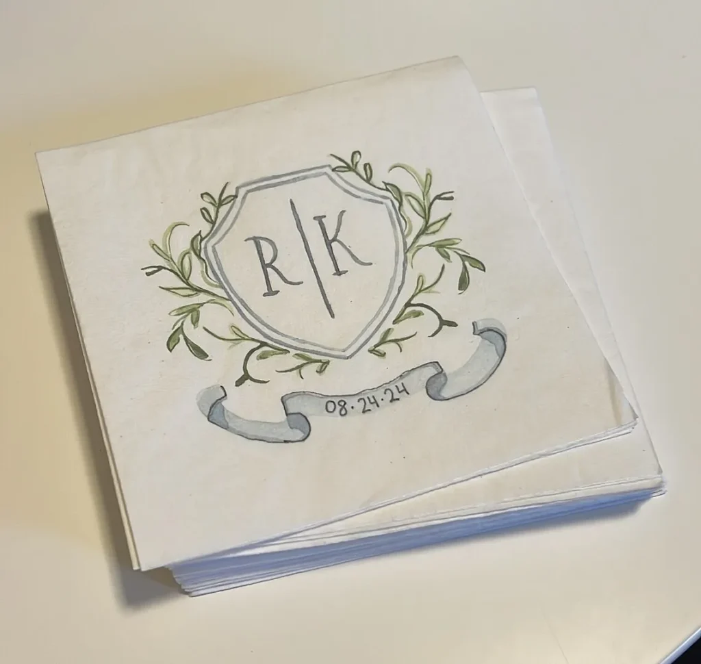custom napkins how many napkins for a wedding