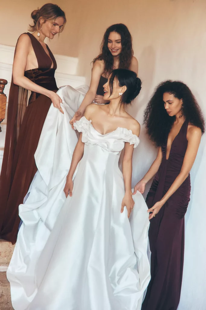 Exclusive: Jenny by Jenny Yoo Lincoln Gown bridal party bridesmaids wedding dress trends 2026