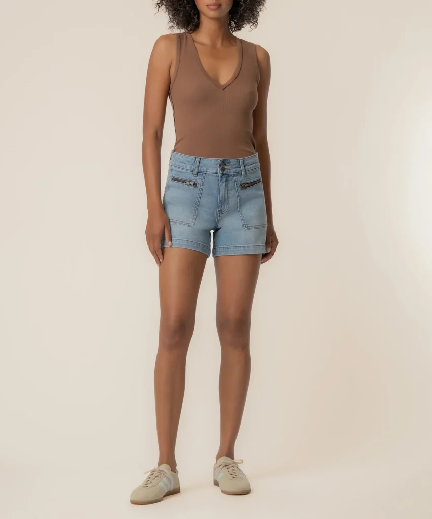 Jane High Rise Long Short in Order Wash