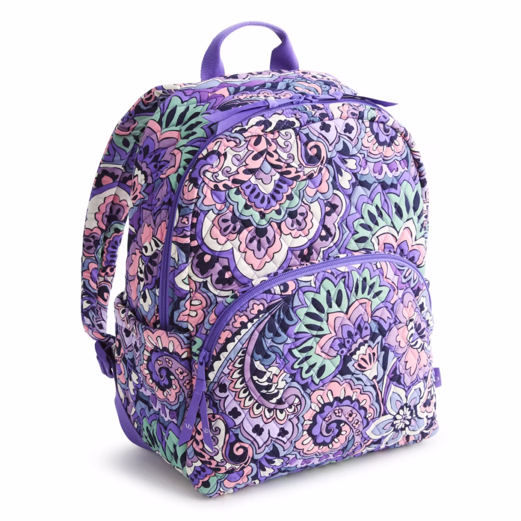 Vera Bradley Women's Outlet Cotton Essential Backpack Floral SwirlsBack to School Backpacks for Teen Girls