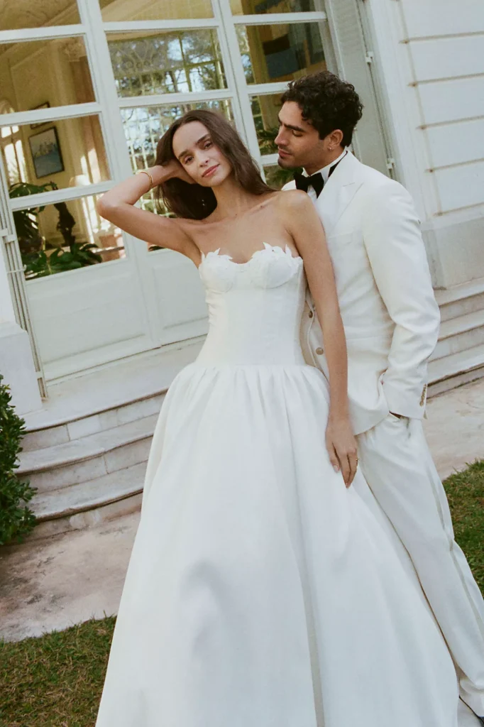 wedding dress trends 2026 Watters Emmaretta Strapless Drop-Waist Ball-Skirt Wedding Gown