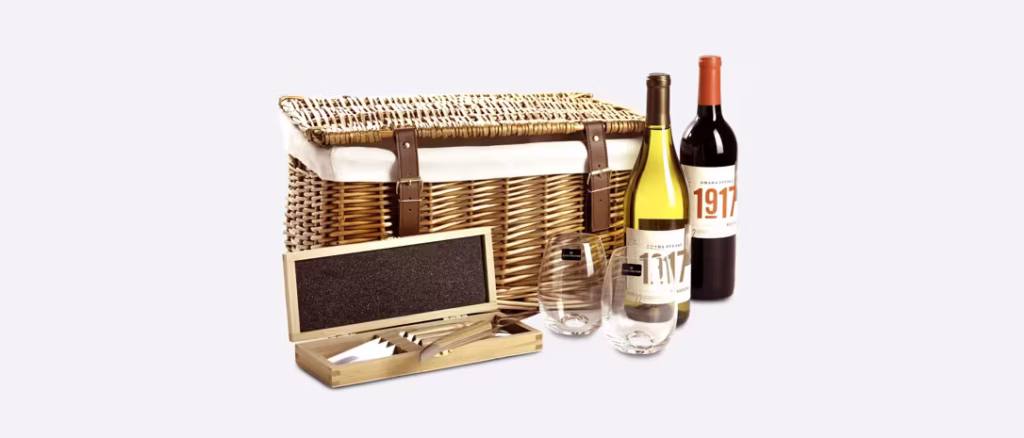 Wicker Basket Wine Gift Bundle best food gift baskets