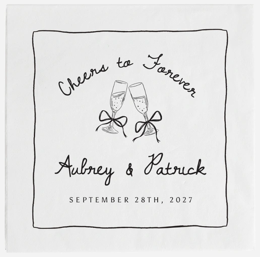cheers to forever custom wedding napkins how many napkins for a wedding