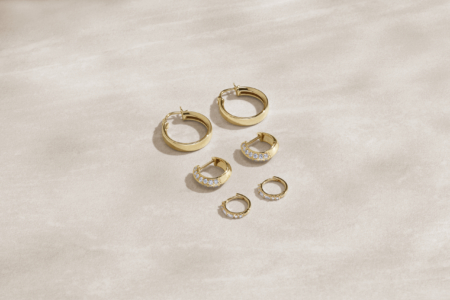 Hoop Earrings - stackable birthstone rings