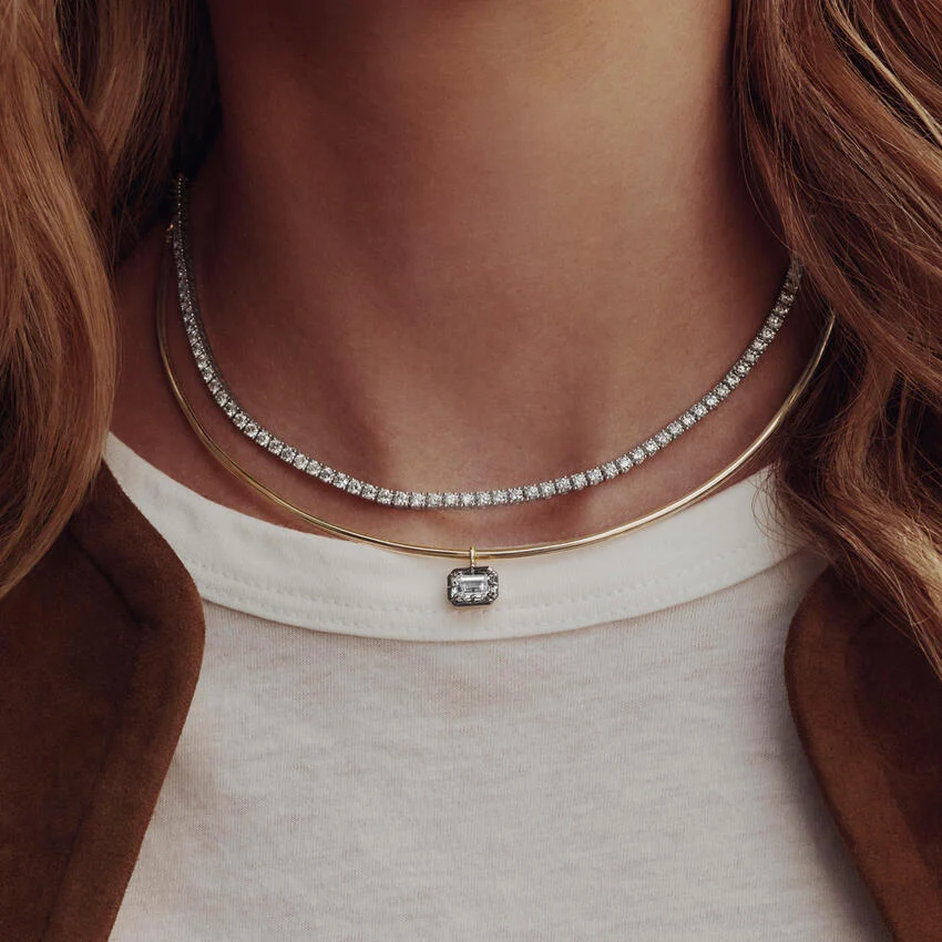 16 in. Perfect Four-Prong Lab Diamond Tennis Necklace (3 ct. tw.) in 14K White Gold how to pick signature jewelry