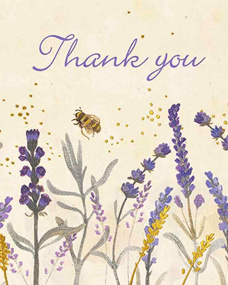 Lavender and Honey Thank You Notes thank you card wording ideas